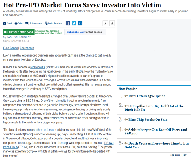 Pre IPO market turns investors into victims